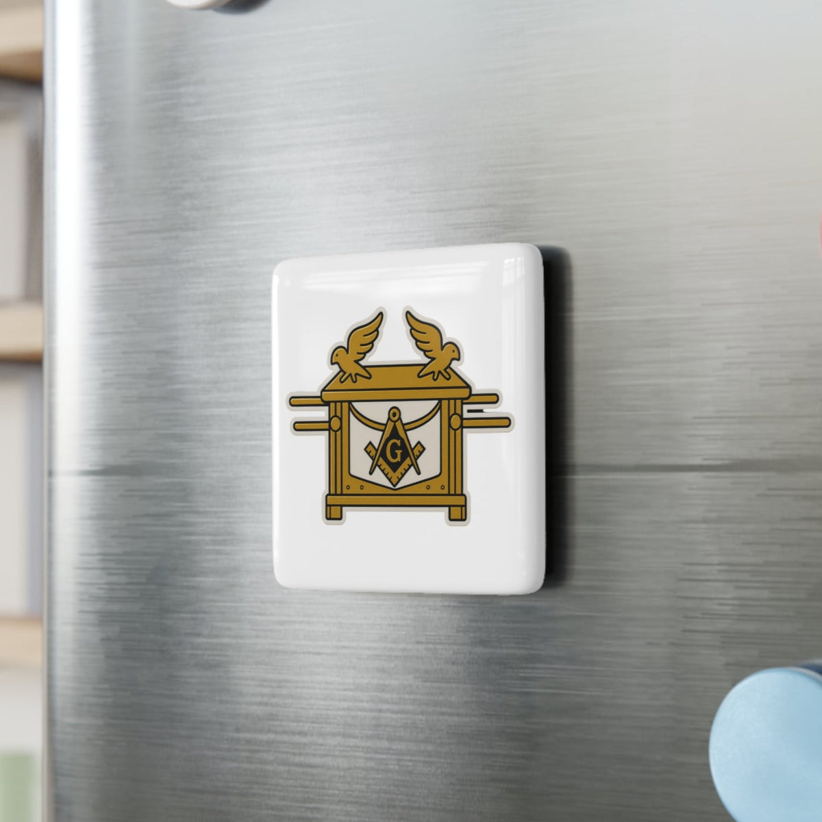 Master Mason Blue Lodge Magnet - Porcelain With Magnet - Bricks Masons