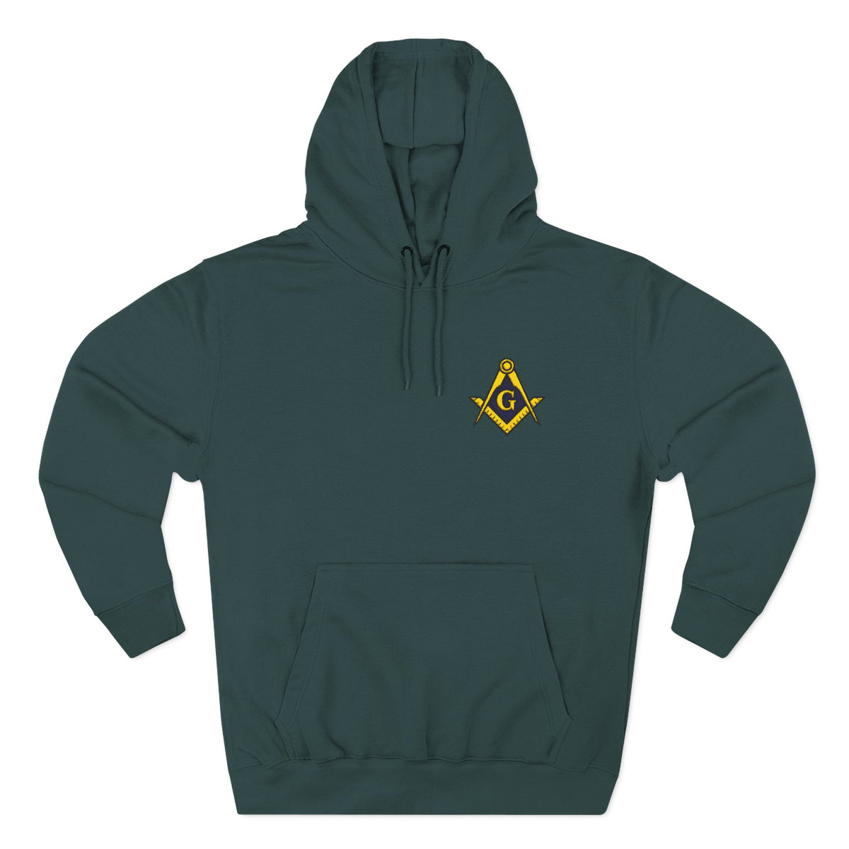 Master Mason Blue Lodge Hoodie - Three-Panel Fleece Embroidered S&C with G - Bricks Masons