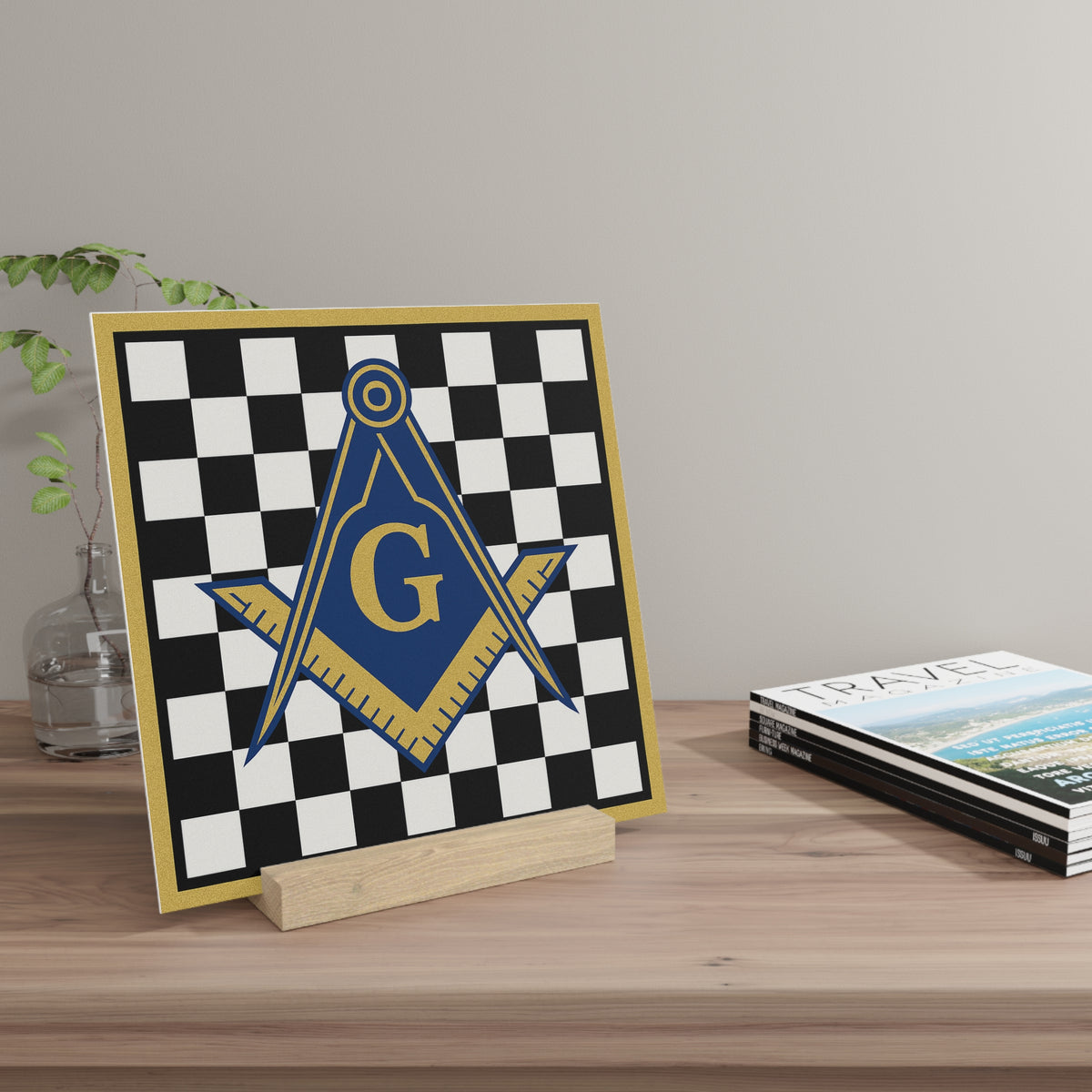 Master Mason Blue Lodge Gallery Board with Stand - Bricks Masons