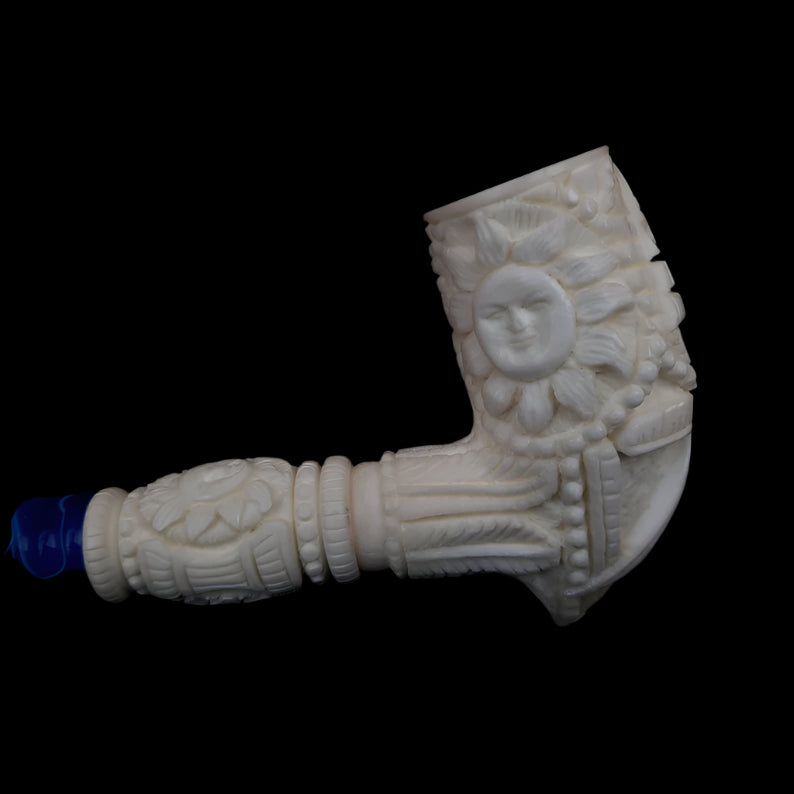 Master Mason Blue Lodge Meerschaum Pipe - Handmade with Fitter Case - Bricks Masons
