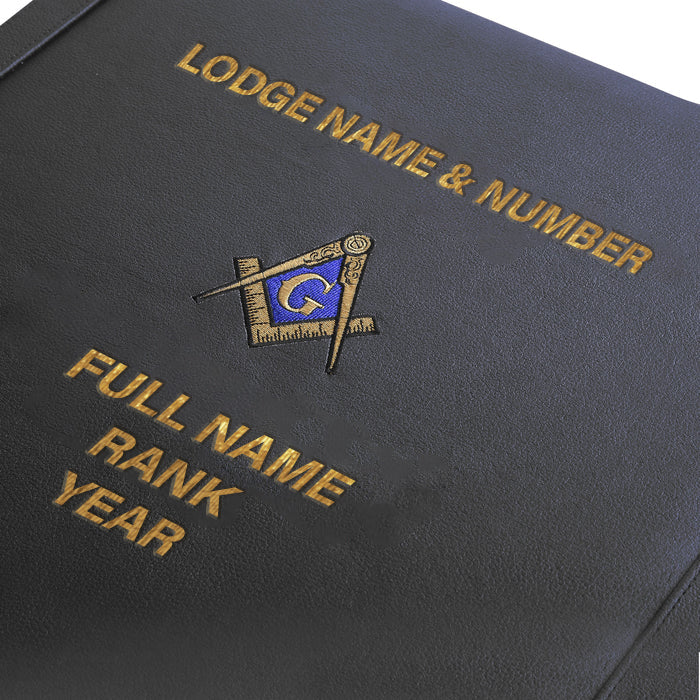 Master Mason Blue Lodge Apron Case - Hand Embroidery Personalization Various Sizes & Materials - Bricks Masons