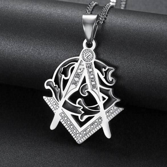 Master Mason Blue Lodge Necklace - Compass And Square G - Bricks Masons