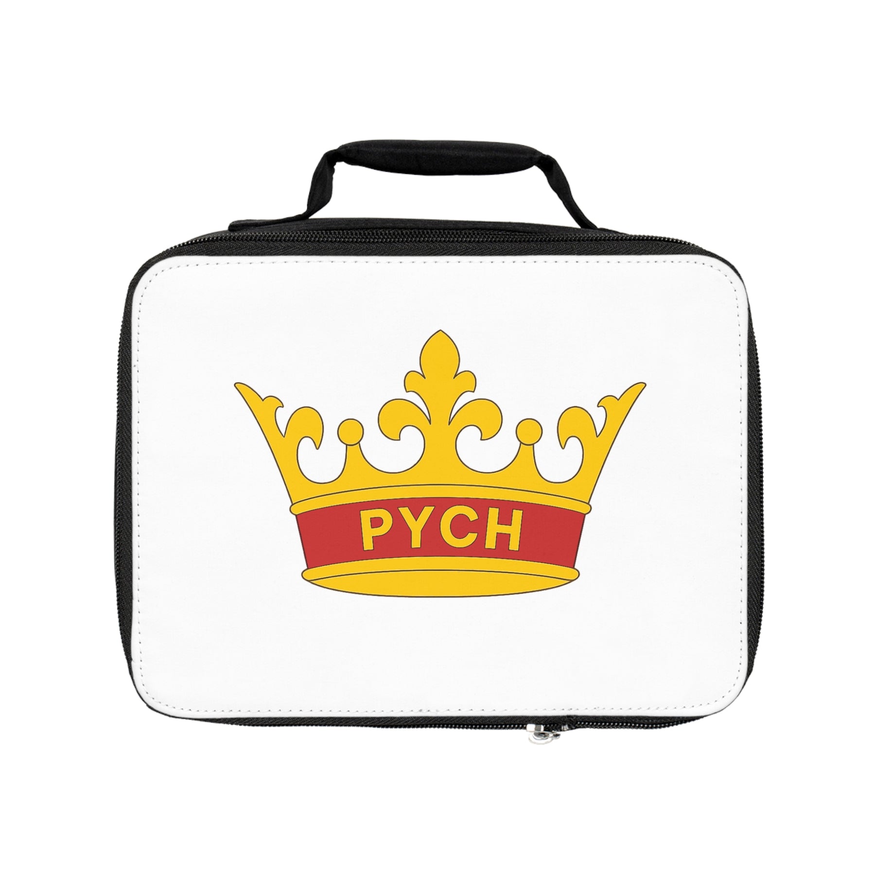 PYCH Lunch Bag - White Fully Insulated Zipper Closure - Bricks Masons