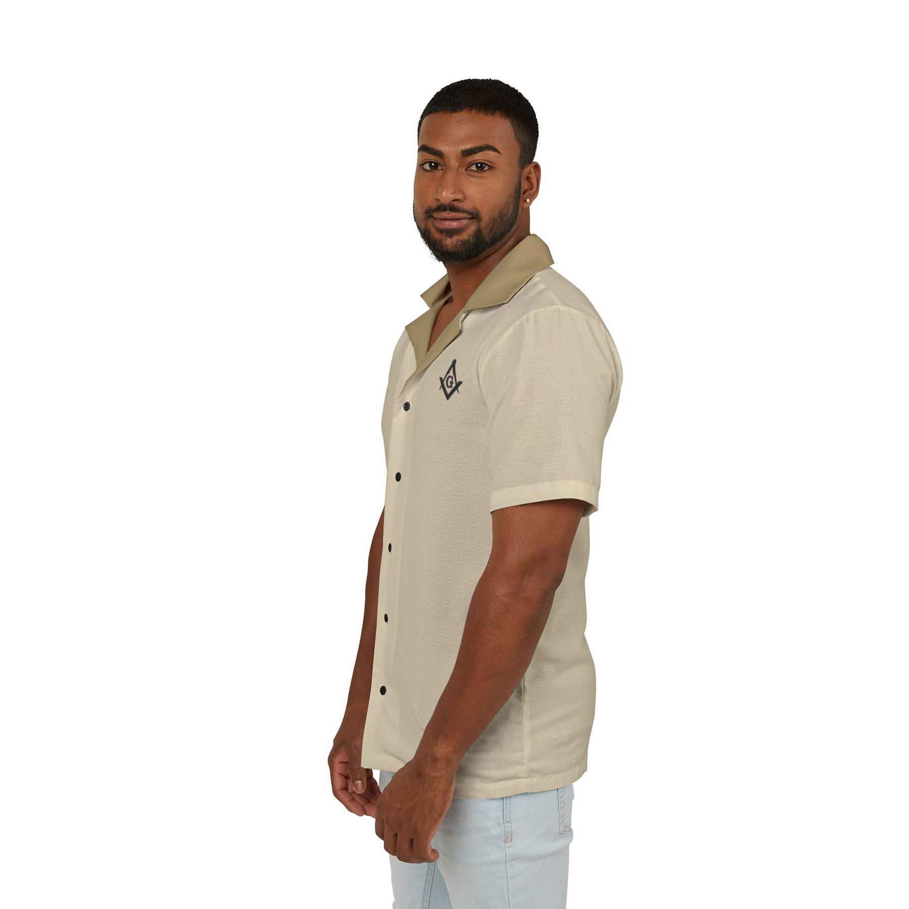 Men's Hawaiian Camp Shirt (AOP) - Bricks Masons