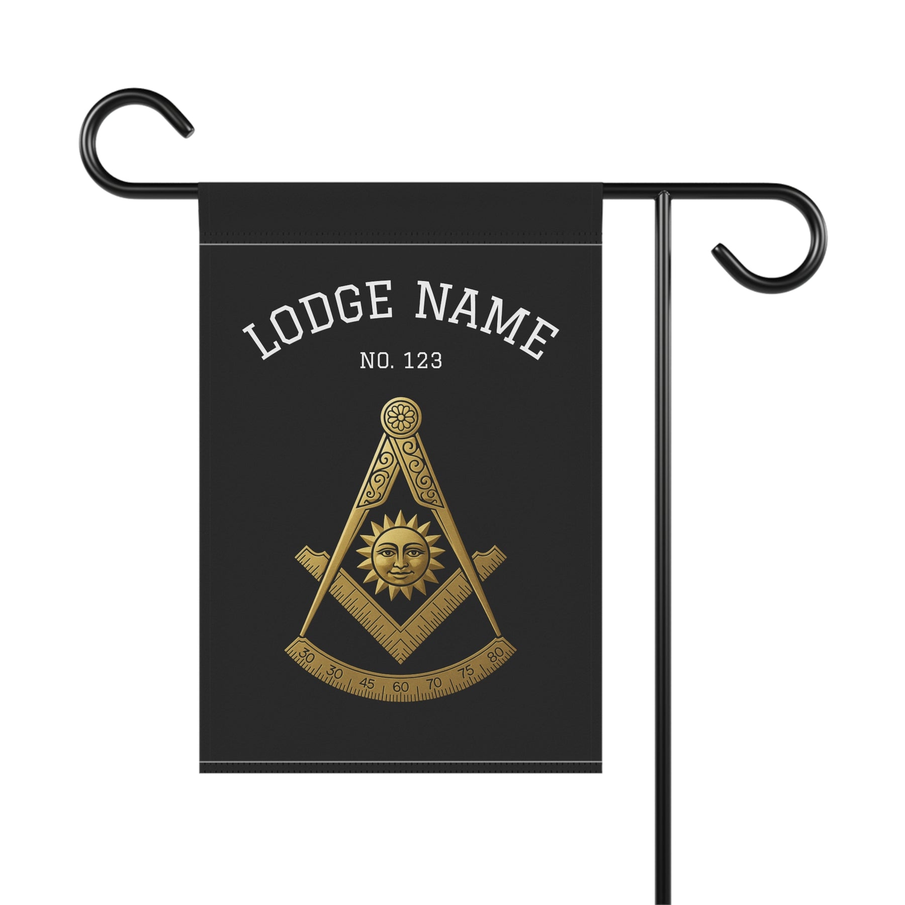 Past Master Blue Lodge Yard Flag - Square & Compass With Personalization - Bricks Masons