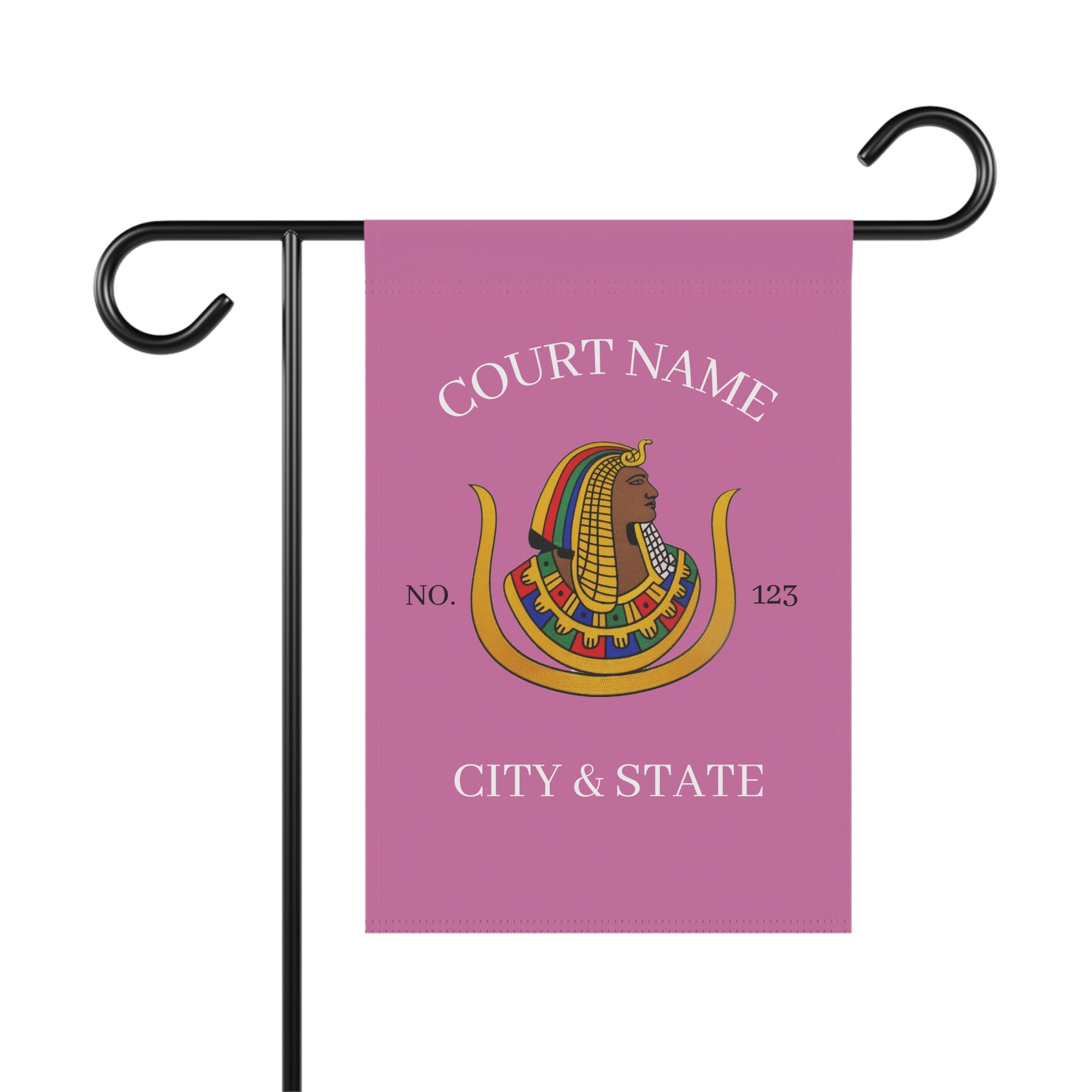 DOI Yard Flag -  Personalized Pink Printed Poly Poplin - Bricks Masons