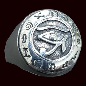 Egyptian Eye of Horus Ring, Silver, 1.8 cm, 11.5 g, Art. 1070 - Bricks Masons