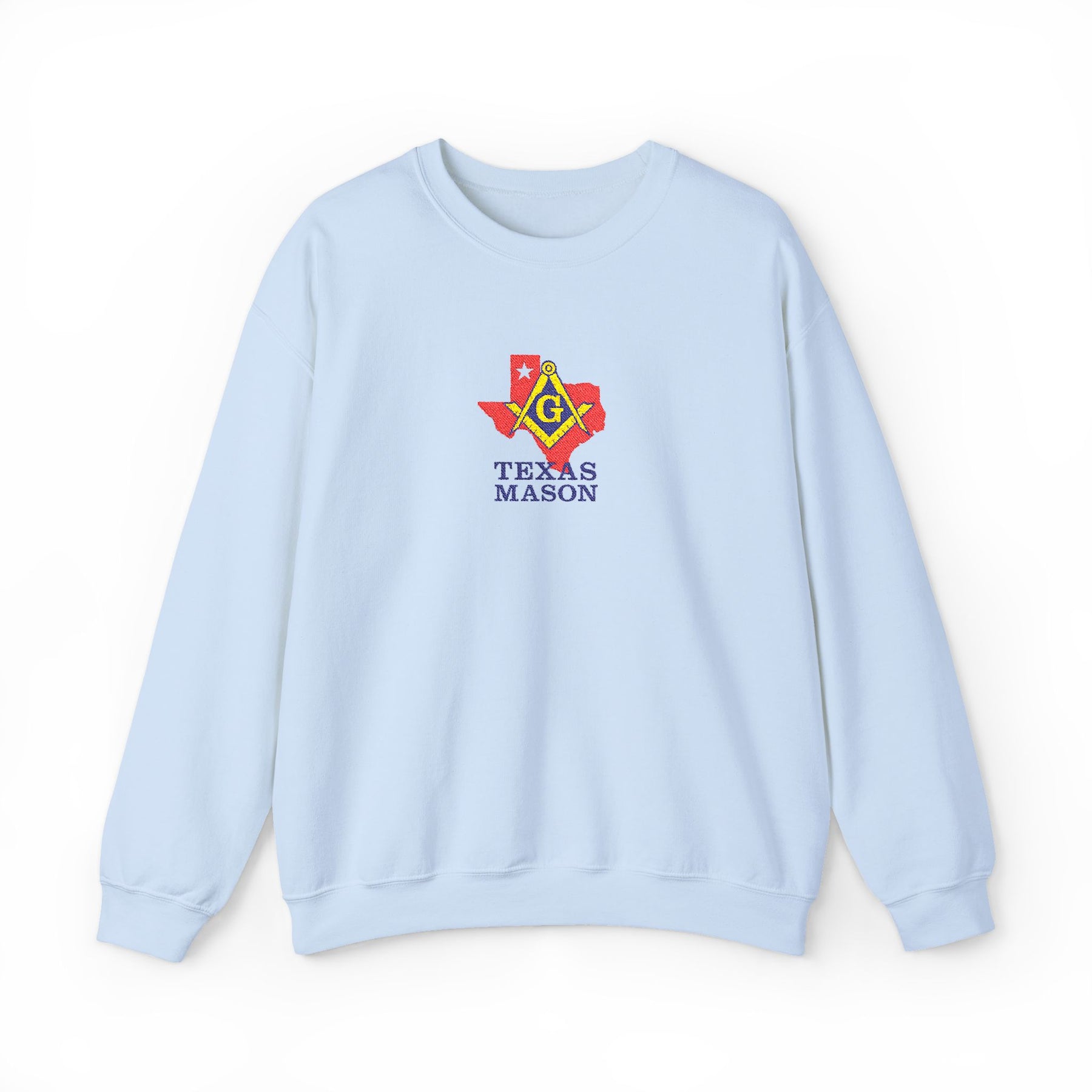 Master Mason Blue Lodge Sweatshirt - Crewneck Embroidered Emblem Texas Mason - Bricks Masons