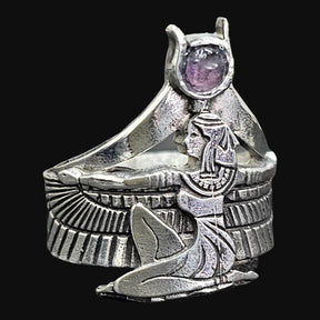 Egyptian Ring Goddess Isis In Silver 2 X 1.5 Cm 10 Gr Art 1097 - Bricks Masons