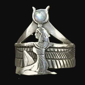 Egyptian Ring Goddess Isis In Silver 2 X 1.5 Cm 10 Gr Art 1097 - Bricks Masons