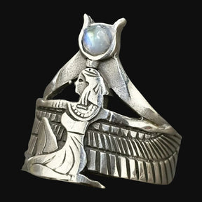 Egyptian Ring Goddess Isis In Silver 2 X 1.5 Cm 10 Gr Art 1097 - Bricks Masons