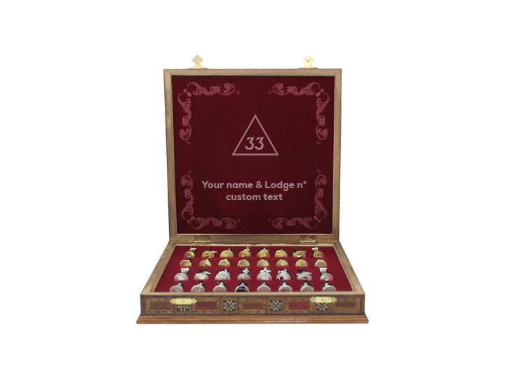 33rd Degree Scottish Rite Chess Set - 16.5" (42cm) - Bricks Masons