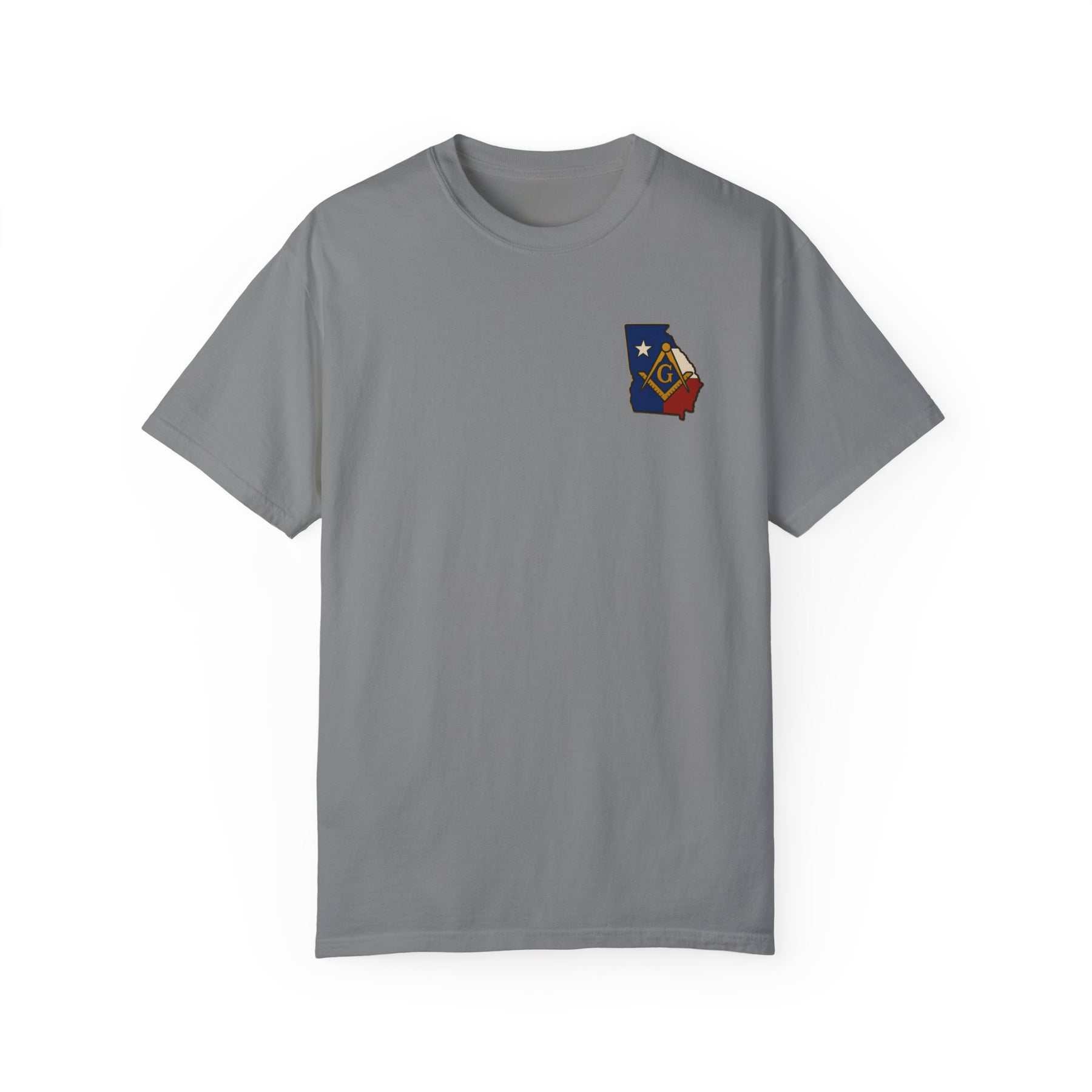 Master Mason Blue Lodge T-Shirt - Garment-Dyed Georgia Mason - Bricks Masons