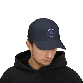Master Mason Blue Lodge Baseball Cap - Embroidered Traveling Man Dad Cap - Bricks Masons