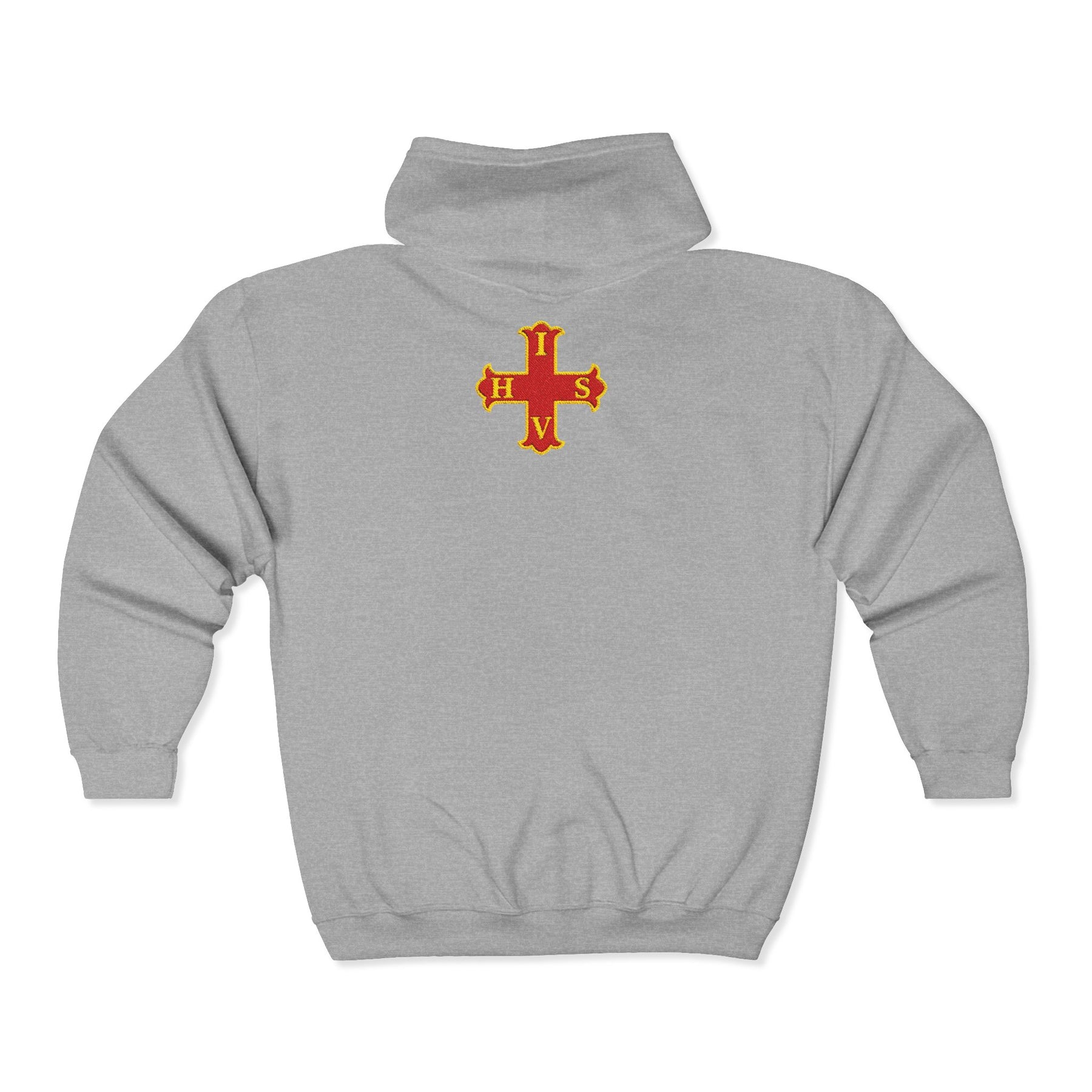 Red Cross of Constantine Hoodie - Zip Up Jacket Embroidered Front & Rear - Bricks Masons