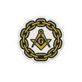 Master Mason Blue Lodge Sticker Decal - Kiss-Cut Colorful - Bricks Masons