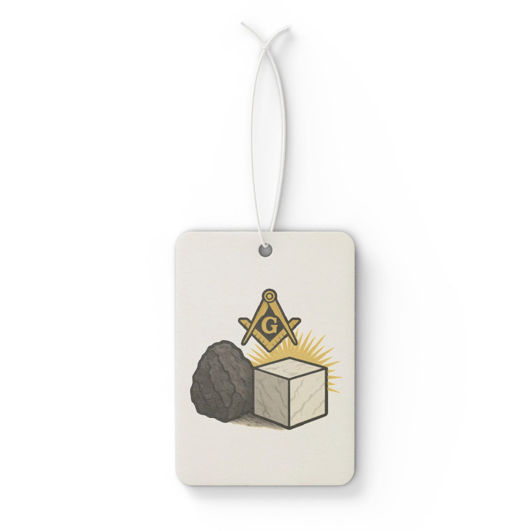 Master Mason Blue Lodge Car Air Freshener - Rough Ashlar & Perfect Ashlar Symbol - Bricks Masons