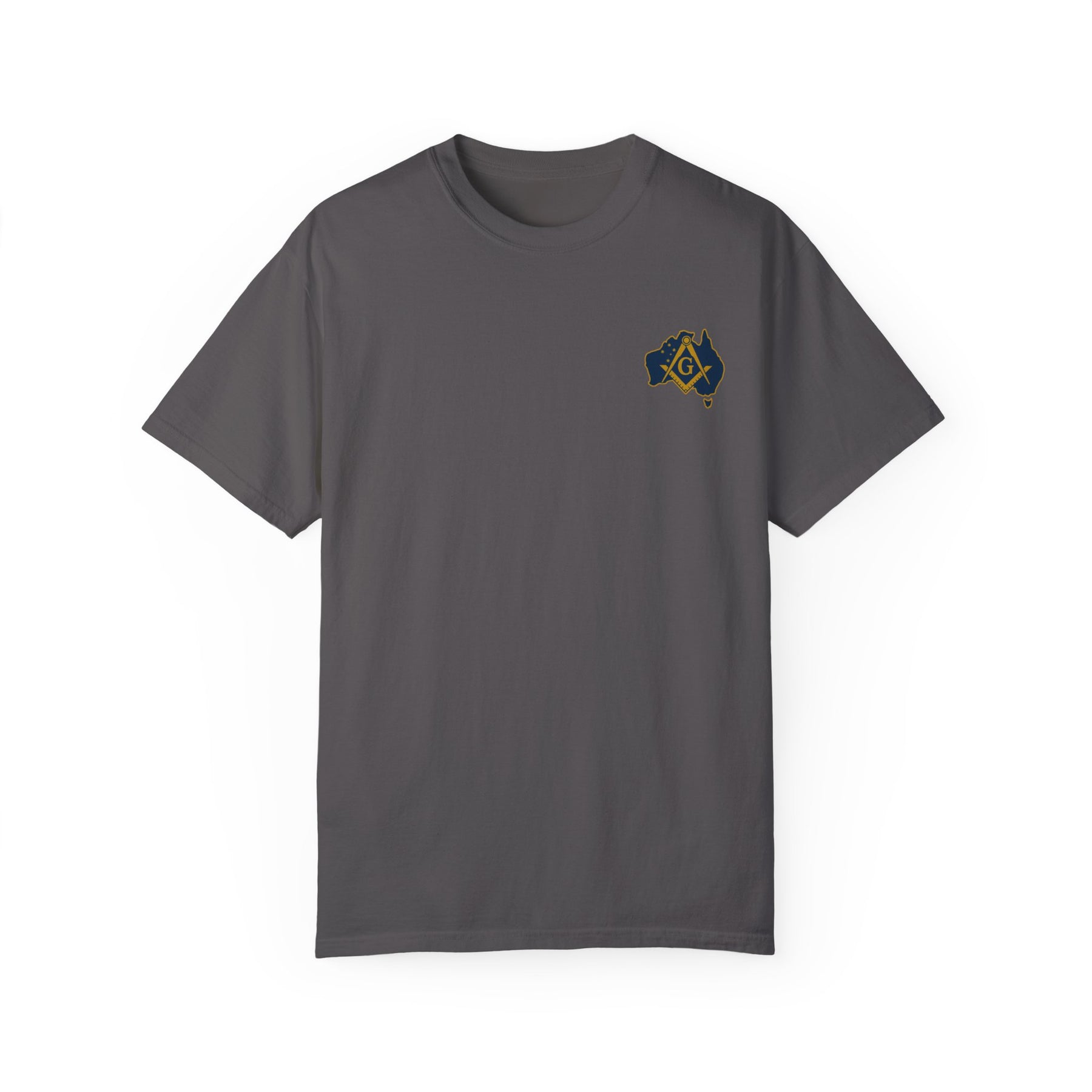 Master Mason Blue Lodge Australia Jurisdiction T-Shirt - Mason Garment-Dyed Tee - Bricks Masons