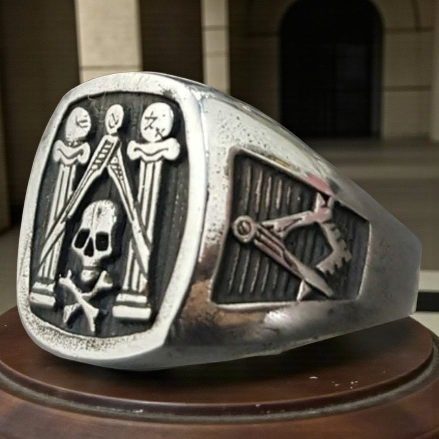 Masonic Master Ring Silver Freemasonry 1.5 cm 10 g Art 1336 - Bricks Masons