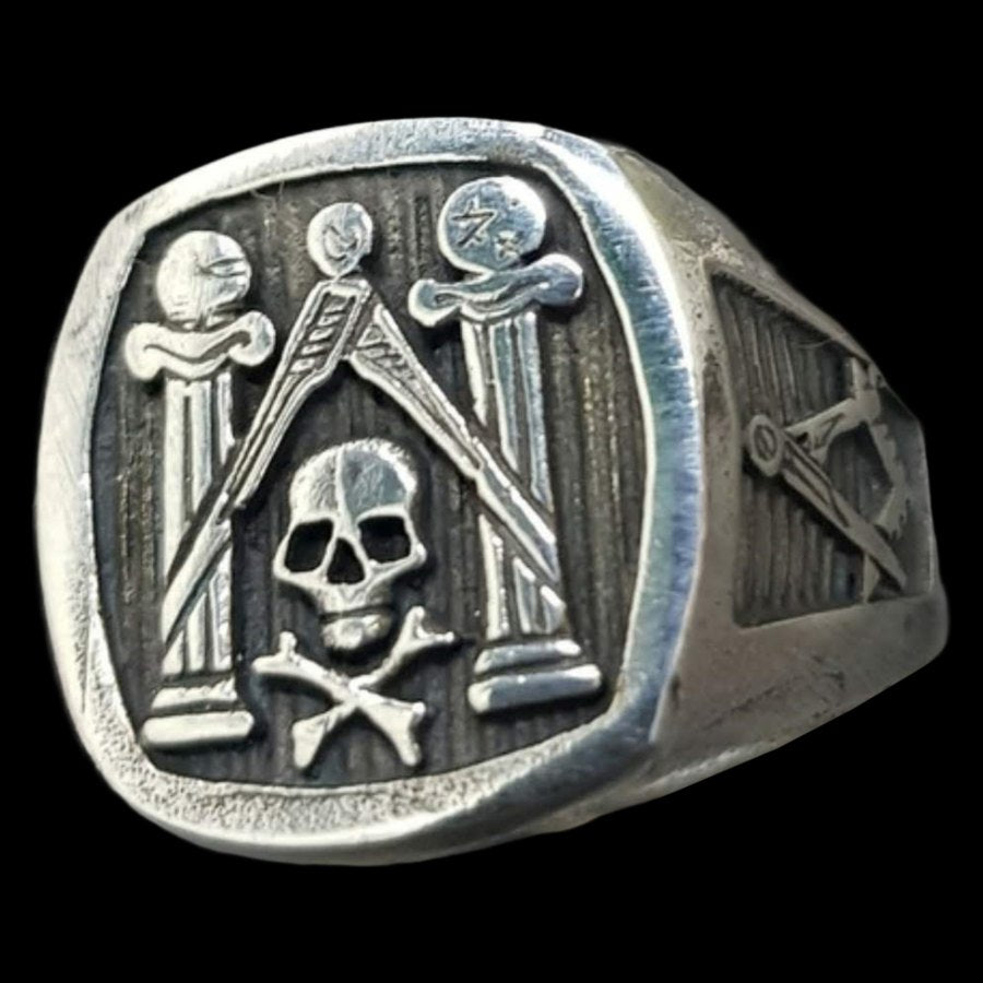 Masonic Master Ring Silver Freemasonry 1.5 cm 10 g Art 1336 - Bricks Masons