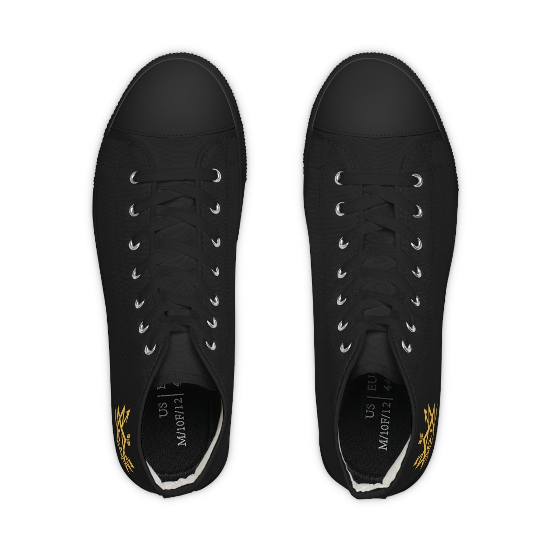 Order of the Secret Monitor Sneaker - High Top Black & White Golden Emblem - Bricks Masons