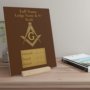 Master Mason Blue Lodge Plaque - with Stand - Bricks Masons