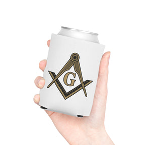 Master Mason Blue Lodge Can Cooler - Square & Compass G Lightweight Polyester - Bricks Masons