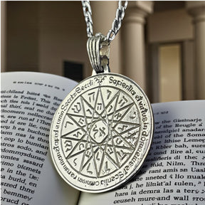 Solomon Pendant Fourth Pentacle consecrated to Mercury 3 cm 9 g in Silver 44 Seals of Solomon Art 1488 - Bricks Masons