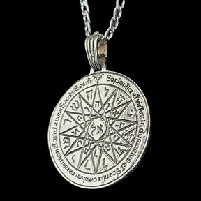 Solomon Pendant Fourth Pentacle consecrated to Mercury 3 cm 9 g in Silver 44 Seals of Solomon Art 1488 - Bricks Masons
