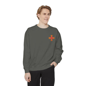 Red Cross of Constantine Sweatshirt - Embroidered Red Cross Insignia - Bricks Masons