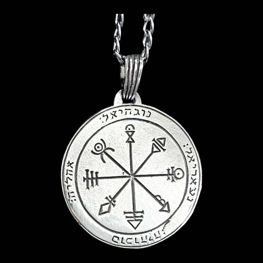 Solomon's Second and First Pentacle Pendant, consecrated to Venus, Silver, 3 cm, 9 g, 44 Seals of Solomon, Art. 1590 - Bricks Masons