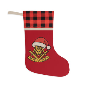 Past Master Blue Lodge Christmas Stocking - Gold Square & Compass with Quadrant Sun - Bricks Masons
