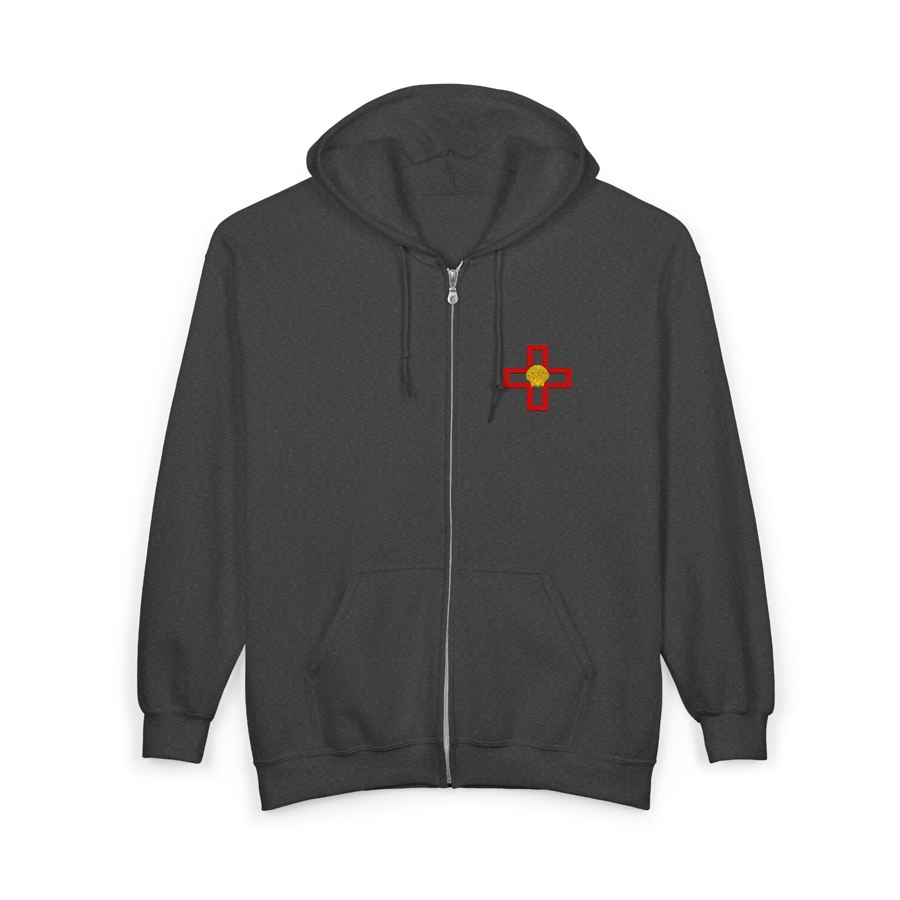 St. Thomas of Acon Hoodie - Zip Up Jacket Dual Embroidered Design - Bricks Masons