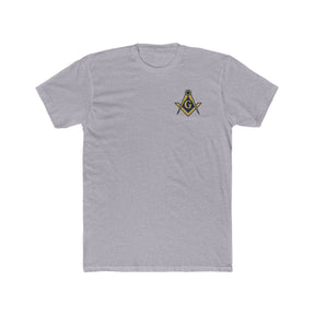 Master Mason Blue Lodge T-shirt - Square & Compass G Cotton Crew Tee - Bricks Masons