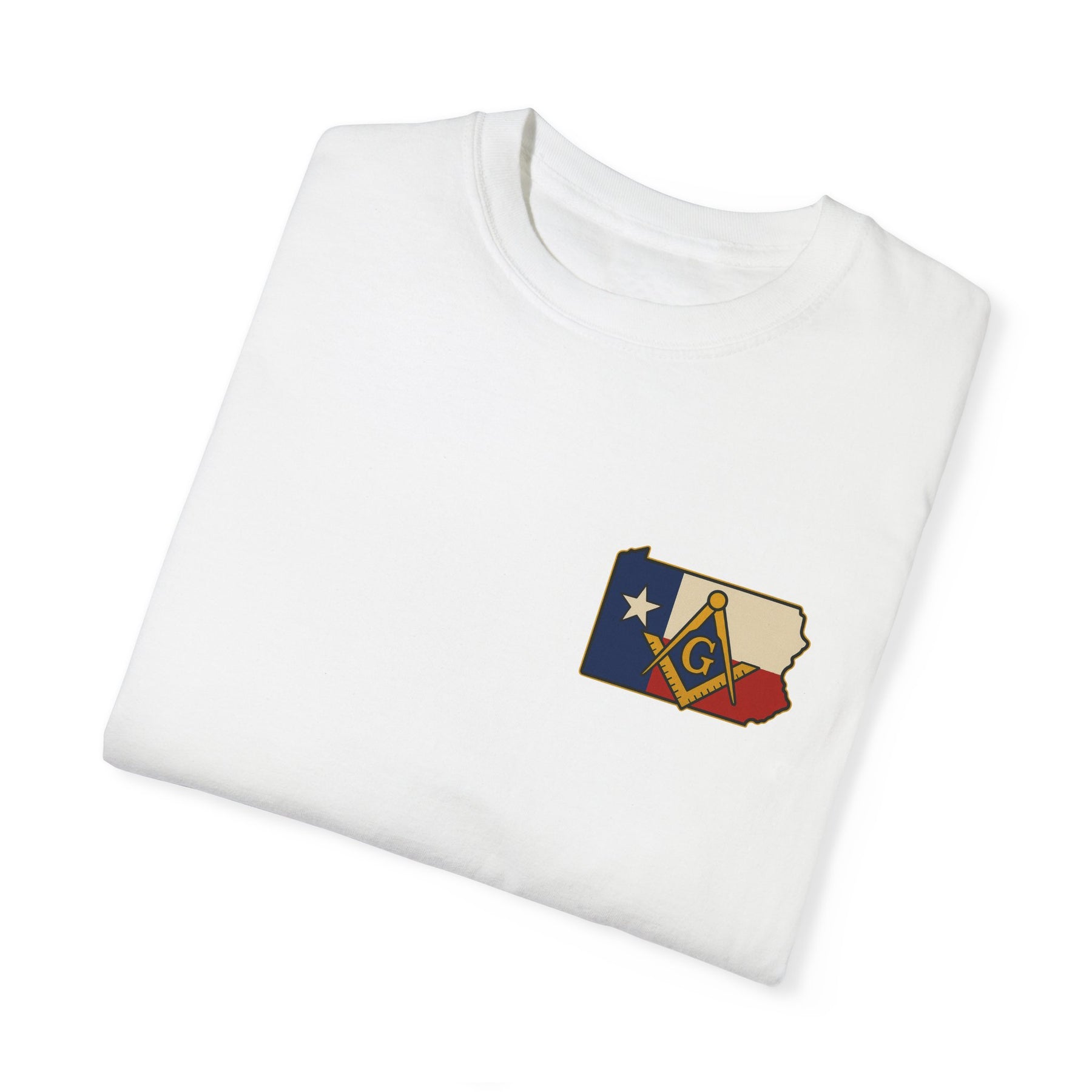 Master Mason Blue Lodge T-Shirt - Garment-Dyed Pennsylvania Mason - Bricks Masons