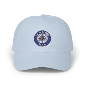 Master Mason Blue Lodge Baseball Cap - Embroidered Traveling Man Dad Cap - Bricks Masons