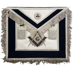 Master Mason Blue Lodge Apron - Navy Blue Hand Embroidery with Tassels