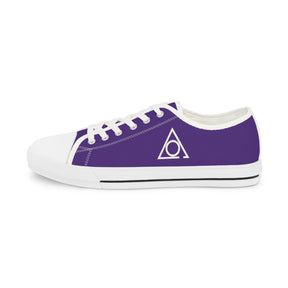 LOCOP Sneaker - Low Top Sneaker Black & White Purple Canvas White Emblem - Bricks Masons