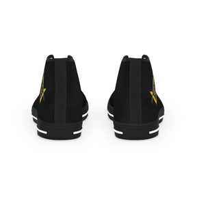 Master Mason Blue Lodge Sneaker - High Top Black & White Sole with Golden S&C G - Bricks Masons