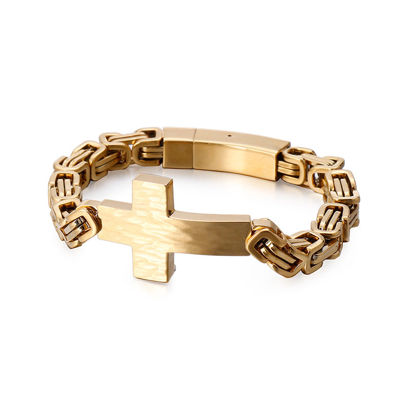 Knights Templar Commandery Bracelet - Gold Cross - Bricks Masons