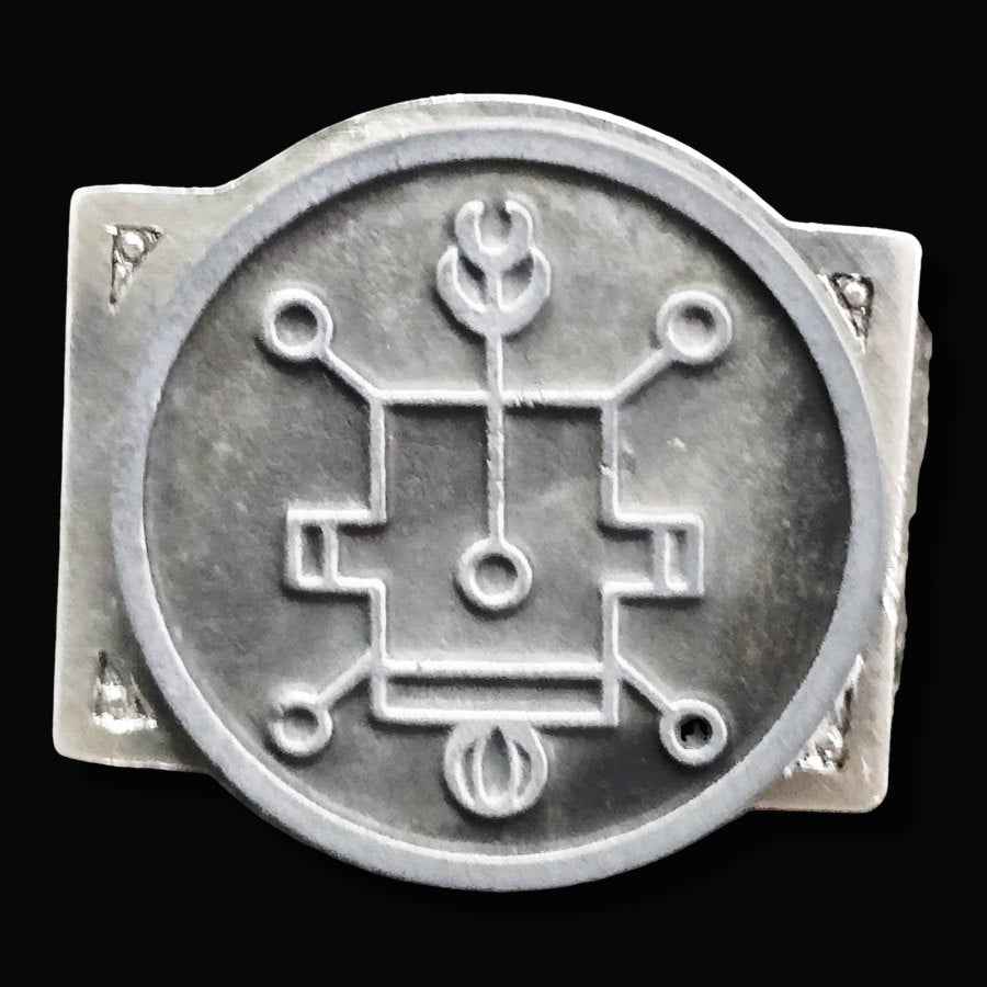 Demon Ring 3 Prince Vassago 72 Demons Lesser Key of Solomon Goetia In Silver 2.2 cm x 1.8 cm 18 Gr Art 1781 - Bricks Masons