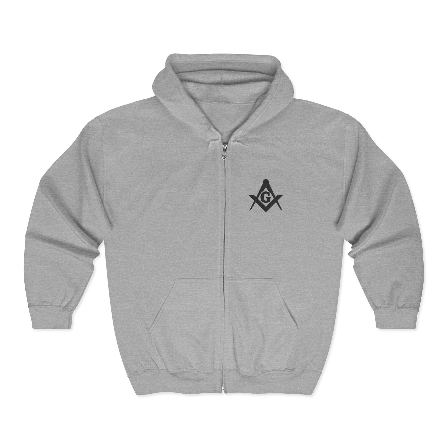Master Mason Blue Lodge Hoodie - Zip Up Jacket Customizable Back Embroidery - Bricks Masons