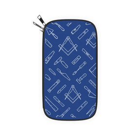 Master Mason Blue Lodge Passport Wallet - Blue & White Working Tools - Bricks Masons