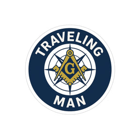 Master Mason Blue Lodge Sticker Decal - Water Resistant Vinyl Traveling Man - Bricks Masons