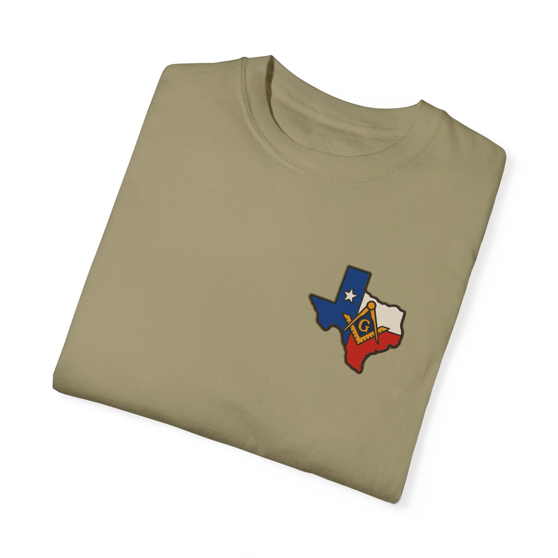 Master Mason Blue Lodge T-Shirt - Garment-Dyed Texas Mason - Bricks Masons