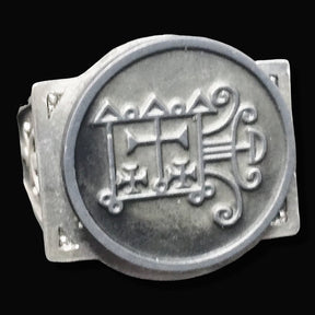 Demon Ring 55 PRINCE OROBAS 72 Demons Lesser Key of Solomon Goetia In Silver 2.2 cm x 1.8 cm 18 Gr Art 1833 - Bricks Masons