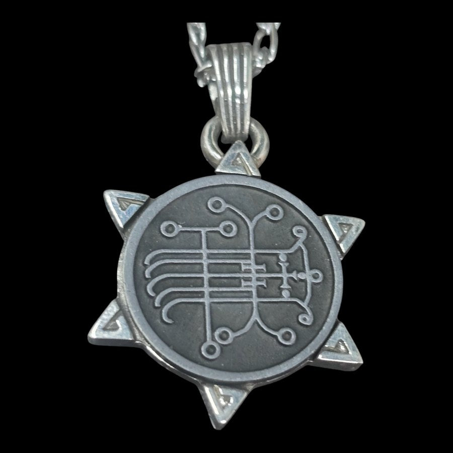 I wove the Demon 24 MARQUES NABERIUS and the Secret Seal of Solomon 72 Demons, Lesser Key of Solomon, Goetia, in Silver, 3 x 2.5 cm, 12 g, Art 1883 - Bricks Masons