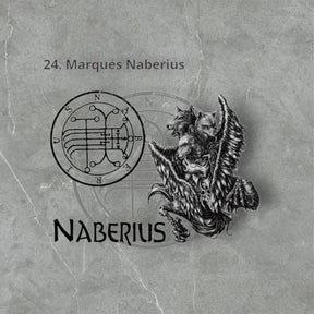 I wove the Demon 24 MARQUES NABERIUS and the Secret Seal of Solomon 72 Demons, Lesser Key of Solomon, Goetia, in Silver, 3 x 2.5 cm, 12 g, Art 1883 - Bricks Masons