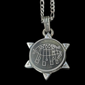 I swore Demon 46 KING COUNT BIFRONS and Secret Seal of Solomon 72 Demons Lesser Key of Solomon Goetia In Silver 3 x 2.5 cm 12 Gr Art 1905 - Bricks Masons