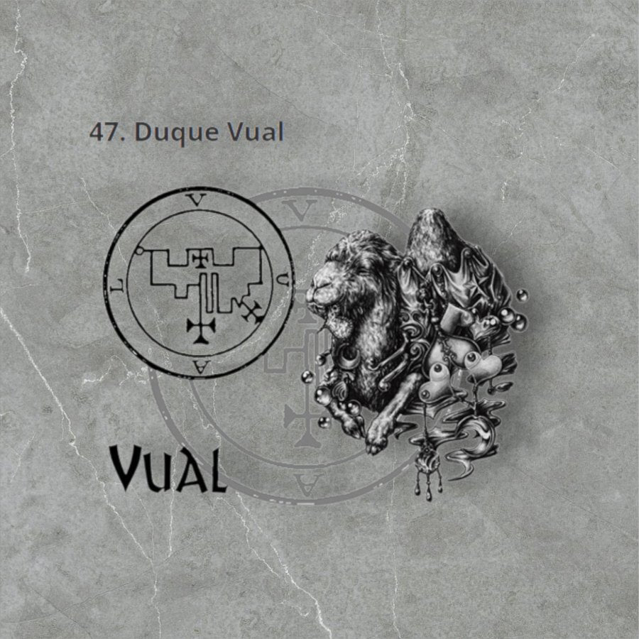 I wove Demon 47 DUKE VUAL and Secret Seal of Solomon 72 Demons Lesser Key of Solomon Goetia In Silver 3 x 2.5 cm 12 Gr Art 1906 - Bricks Masons